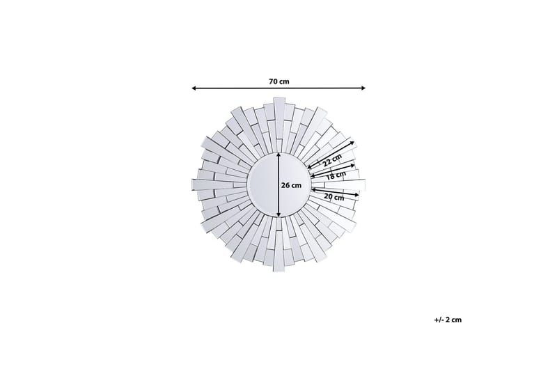 Vire Spejl 70 cm - Sølv - Boligtilbehør - Spejle - Vægspejl