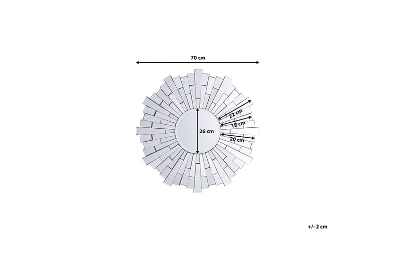 Vire Spejl 70 cm - Sølv - Vægspejl - Entréspejl