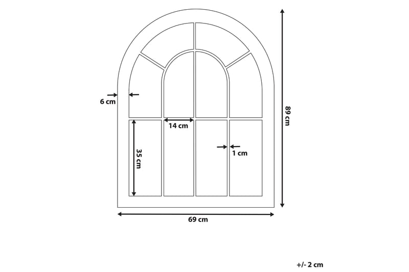 Yosiyah spejl 69x88 cm - Beige - Boligtilbehør - Spejle - Vægspejl