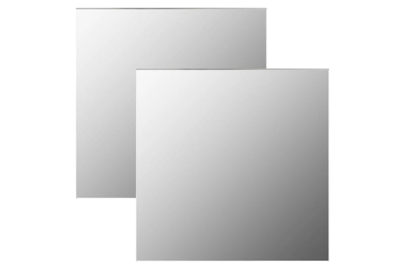 vægspejle 2 stk. 50 x 50 cm firkantet glas - S�ølv - Vægspejl - Entréspejl