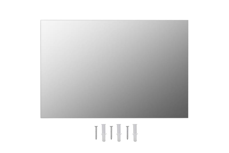 vægspejle 2 stk. 60 x 40 cm rektangulært glas - Sølv - Vægspejl - Entréspejl