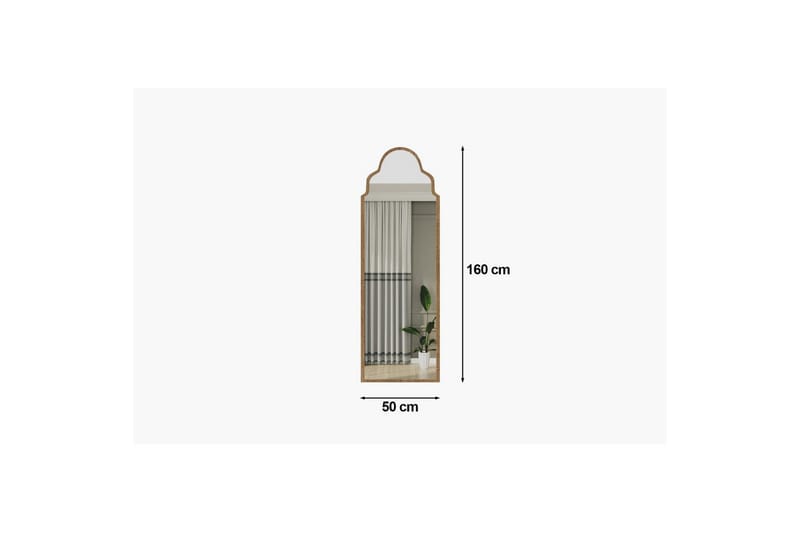 Vetra Gulvspejl 50x160 cm - Rødbrunt træ - Boligtilbehør - Spejle - Helkropsspejl