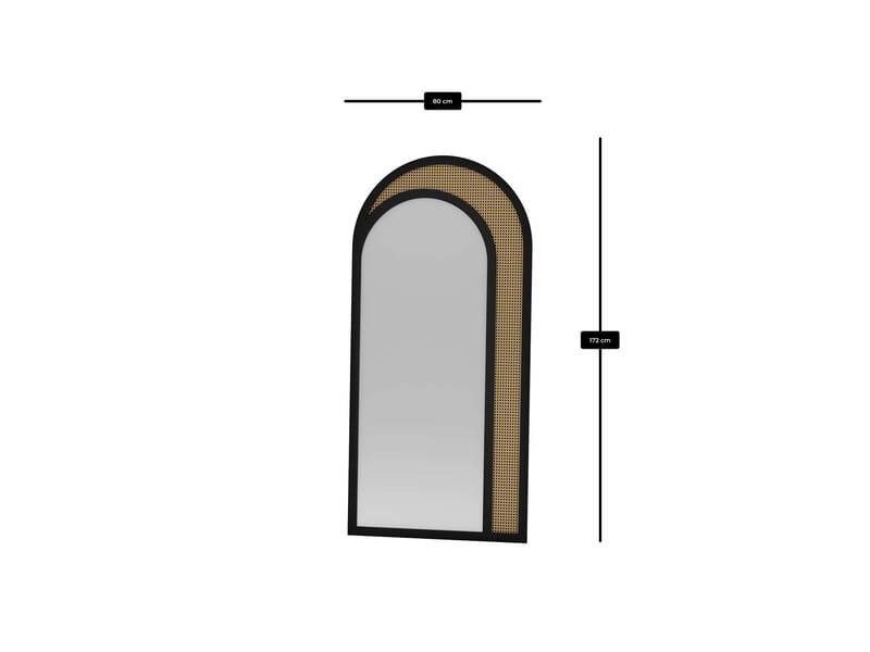 Voran Gulvspejl 80x170 cm - Sort - Boligtilbehør - Spejle - Helkropsspejl