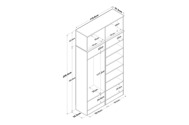 Thaven Smedejernsdetalje - Valnød/Hvid - Boligtilbehør - Dekoration