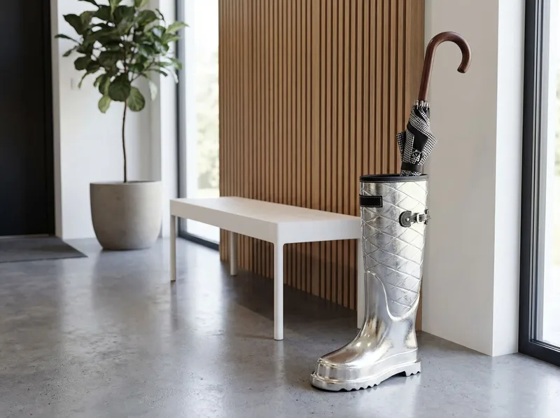 Tolven paraplystativ i aluminium 44 cm - sølv - Boligtilbehør - Dekoration