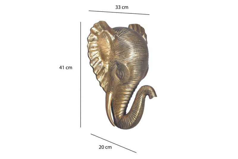 Vægdekoration Wohnling Elefant HPolish Aluminium Støbt Væghængt Industriel - Boligtilbehør - Vægdekoration