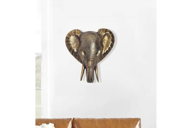 Vægdekoration Wohnling Elefant HPolish Aluminium Støbt Væghængt Industriel - Boligtilbehør - Vægdekoration