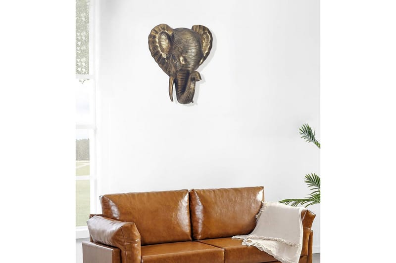 Vægdekoration Wohnling Elefant HPolish Aluminium Støbt Væghængt Industriel - Boligtilbehør - Vægdekoration