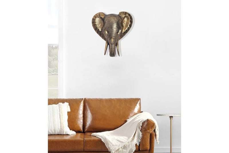 Vægdekoration Wohnling Elefant HPolish Aluminium Støbt Væghængt Industriel - Boligtilbehør - Vægdekoration