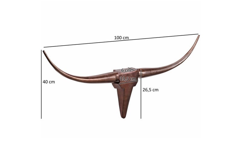 Vægdekoration Wohnling Tyrehåndpoleret Aluminium Industriel Bronze, 100 cm - Bronze, 100 cm - Boligtilbehør - Vægdekoration