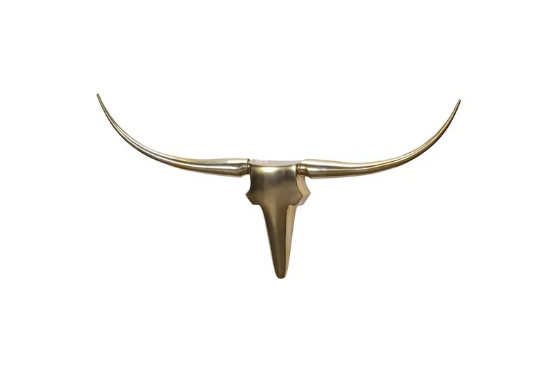 Vægdekoration Wohnling Tyrehåndpoleret Aluminium Industriel Guld, 125 cm, Guld, 125 cm