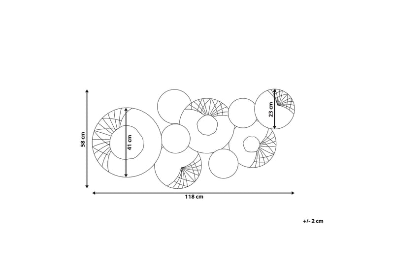 Cesium Vægdekoration - Sølv/Sort - Dekoration - Vægdekoration