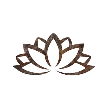 Dekorativt metal-vægtilbehør Wallxpert Rusty Lotus (35 x 60 cm) - Brun - Boligtilbehør - Vægdekoration - Wallstickers
