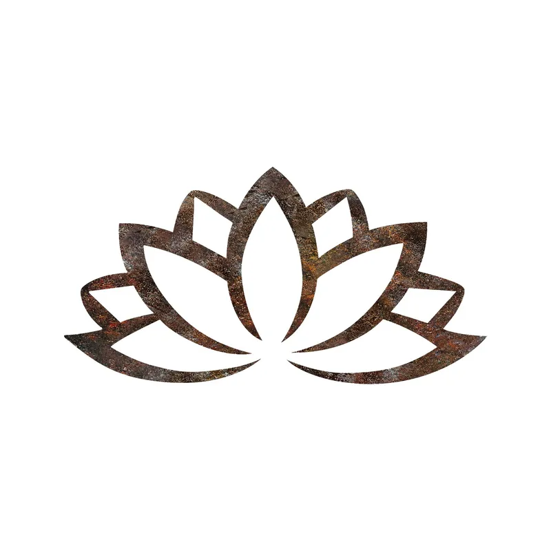 Dekorativt metal-vægtilbehør Wallxpert Rusty Lotus (35 x 60 cm), Brun