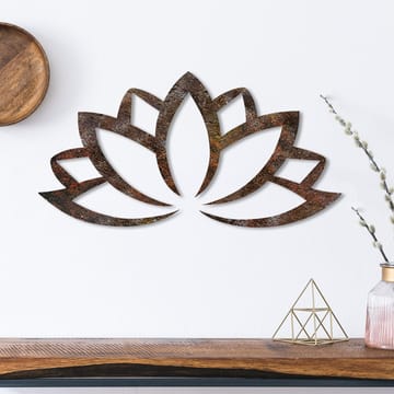 Dekorativt metal-vægtilbehør Wallxpert Rusty Lotus (35 x 60 cm) - Brun - Boligtilbehør - Vægdekoration - Wallstickers