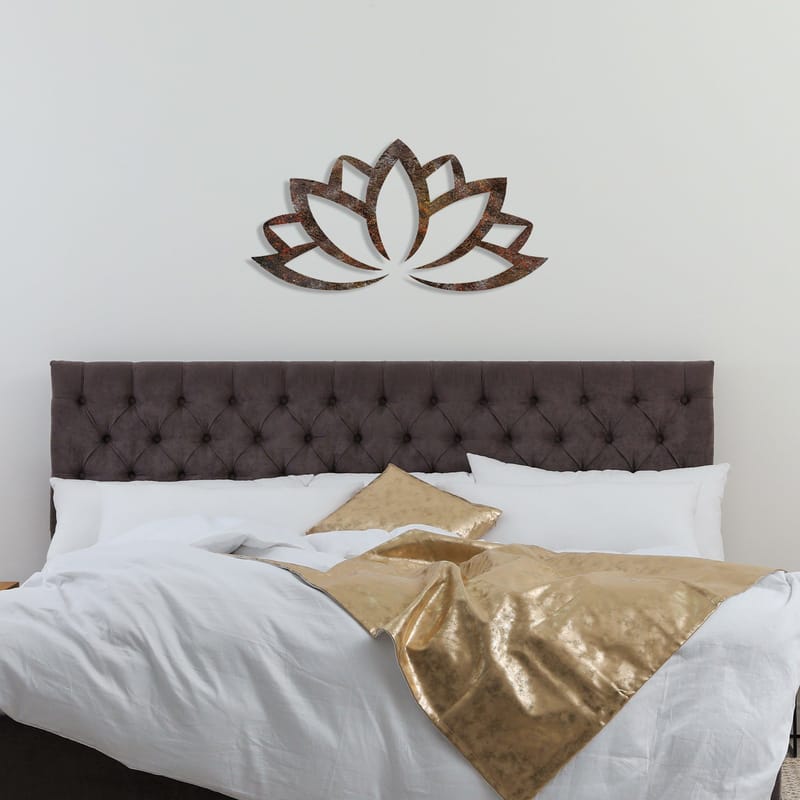 Dekorativt metal-vægtilbehør Wallxpert Rusty Lotus (35 x 60 cm) - Brun - Boligtilbehør - Vægdekoration - Wallstickers