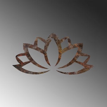 Dekorativt metal-vægtilbehør Wallxpert Rusty Lotus (35 x 60 cm) - Brun - Boligtilbehør - Vægdekoration - Wallstickers