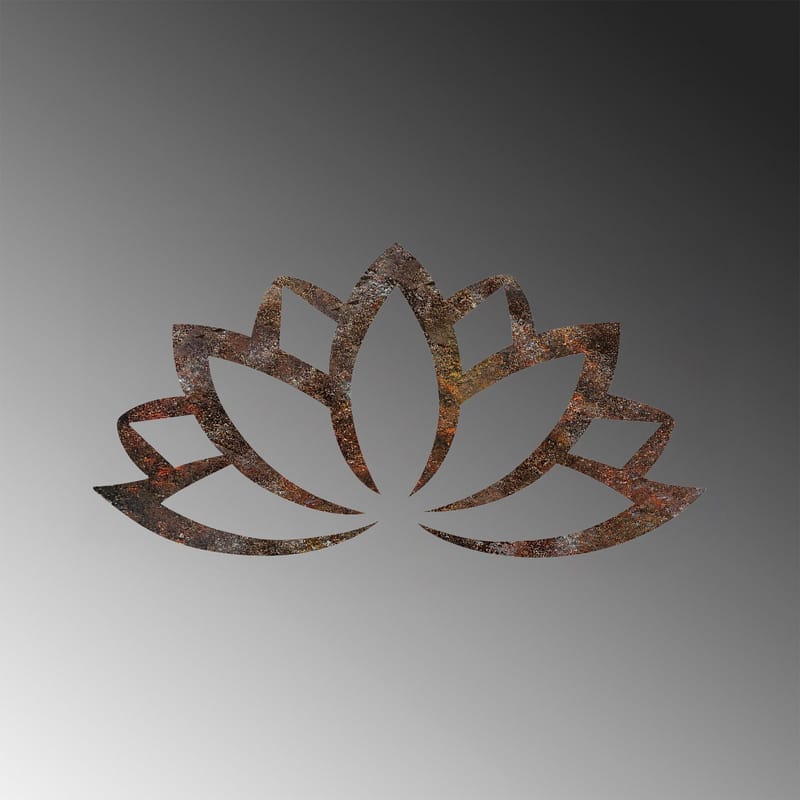 Dekorativt metal-vægtilbehør Wallxpert Rusty Lotus (35 x 60 cm) - Brun - Boligtilbehør - Vægdekoration - Wallstickers