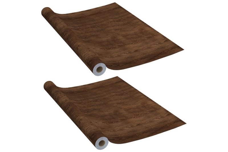 selvklæbende folie til døre 2 stk. 210x90 cm PVC mørk eg - Brun - Boligtilbehør - Vægdekoration - Klæbefolie - Vinduesfolie