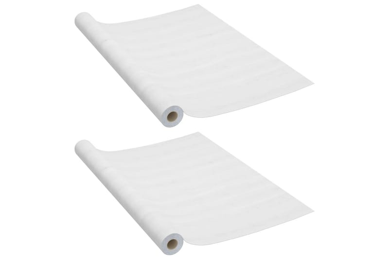 selvklæbende folie til døre 2 stk. 210x90 cm PVC hvidt træ - Hvid - Boligtilbehør - Vægdekoration - Klæbefolie - Vinduesfolie