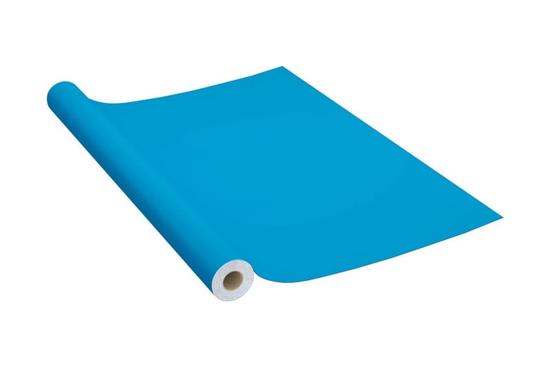 selvklæbende folie til møbler 500x90 cm PVC azurblå - Blå - Vinduesfolie