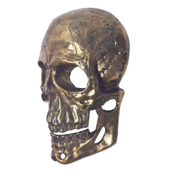 Garvik vægdekoration Dødskalle i aluminium - guld - Boligtilbehør - Dekoration - Pynteting - Skulptur