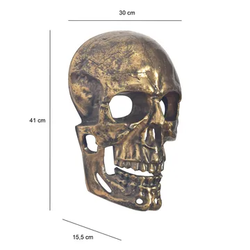 Garvik vægdekoration Dødskalle i aluminium - guld - Boligtilbehør - Dekoration - Pynteting - Skulptur