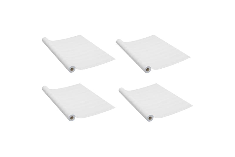 Selvklæbende dørfolie 4 stk. 210x90 cm pvc hvidt træ - Hvid - Boligtilbehør - Vægdekoration - Klæbefolie - Selvklæbende folie