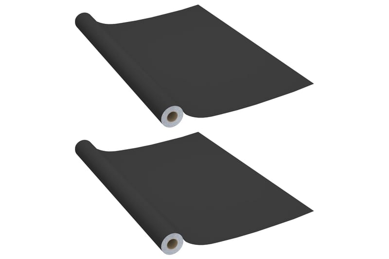Selvklæbende møbelfolie 2 stk. 500x90 cm pvc sort - Sort - Boligtilbehør - Vægdekoration - Klæbefolie - Selvklæbende folie
