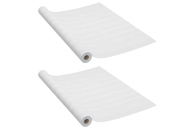 Selvklæbende møbelfolie 2 stk. 500x90 cm pvc hvidt træ - Hvid - Boligtilbehør - Vægdekoration - Klæbefolie - Selvklæbende folie