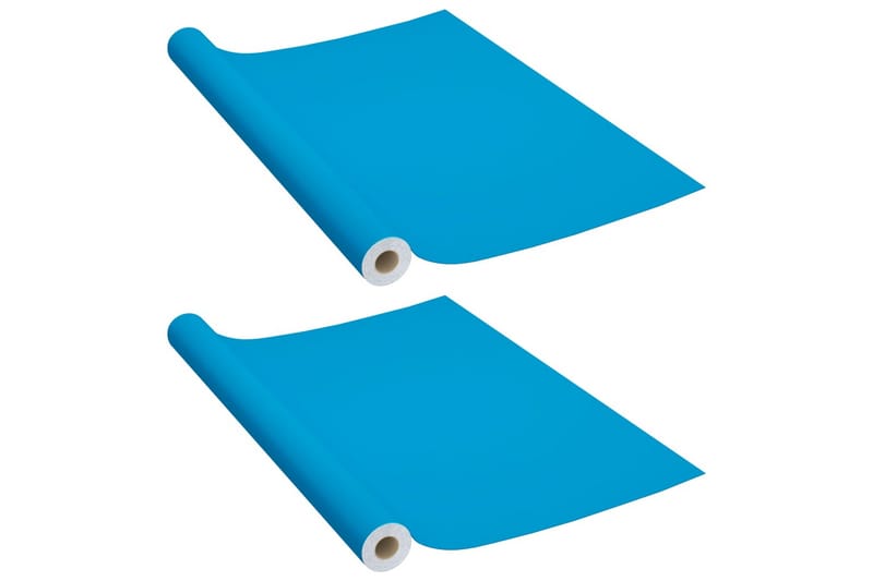 Selvklæbende møbelfolie 2 stk. 500x90 cm pvc azurblå - Blå - Boligtilbehør - Vægdekoration - Klæbefolie - Selvklæbende folie