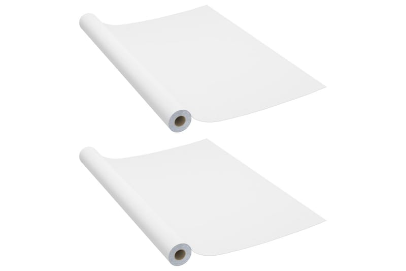 Selvklæbende møbelfolie 2 stk. 500x90 cm pvc hvid - Hvid - Boligtilbehør - Vægdekoration - Klæbefolie - Selvklæbende folie