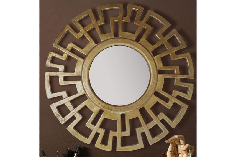Spejl Wohnling Art Deco Rund 60 cm Moderne - Boligtilbehør - Vægdekoration - Klæbefolie - Selvklæbende folie