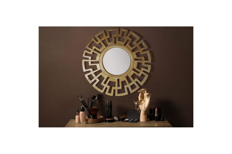 Spejl Wohnling Art Deco Rund 60 cm Moderne - Boligtilbehør - Vægdekoration - Klæbefolie - Selvklæbende folie