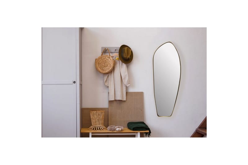 Spejl Wohnling Asymmetrisk metalramme oval 90 cm - Boligtilbehør - Spejle - Vægspejl