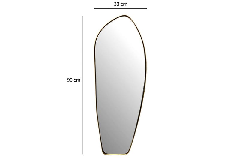 Spejl Wohnling Asymmetrisk metalramme oval 90 cm - Boligtilbehør - Spejle - Vægspejl