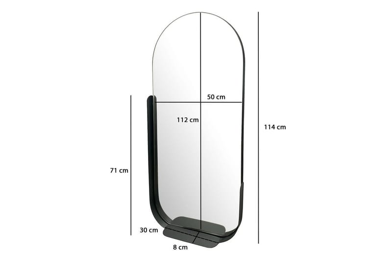 Spejl Wohnling Asymmetrisk metalramme oval 90 cm - Boligtilbehør - Vægdekoration - Klæbefolie - Selvklæbende folie