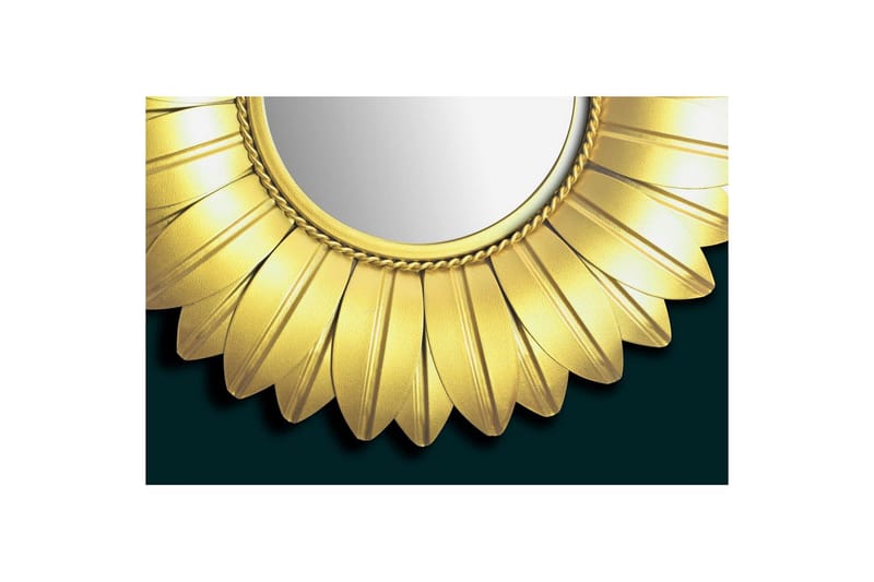 Spejl Wohnling Blomst Stil Metalramme Rund 60 cm - Boligtilbehør - Vægdekoration - Klæbefolie - Selvklæbende folie