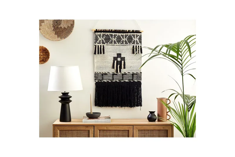 Väggdekoration i tyg Beliani Larkana Beige||Black - Boligtilbehør - Billeder & kunst