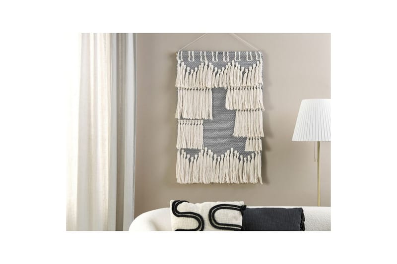 Väggdekoration i tyg Beliani Mahri Grey||Beige - Boligtilbehør - Billeder & kunst