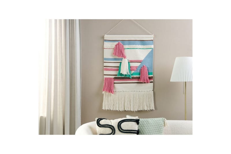 Väggdekoration i tyg Beliani Moola Beige||Pink||blue||Brown||Green - Boligtilbehør - Billeder & kunst
