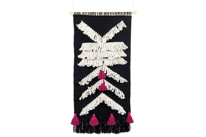 Väggdekoration i tyg Beliani Pakpattan Black||White||Hot Pink, undefined