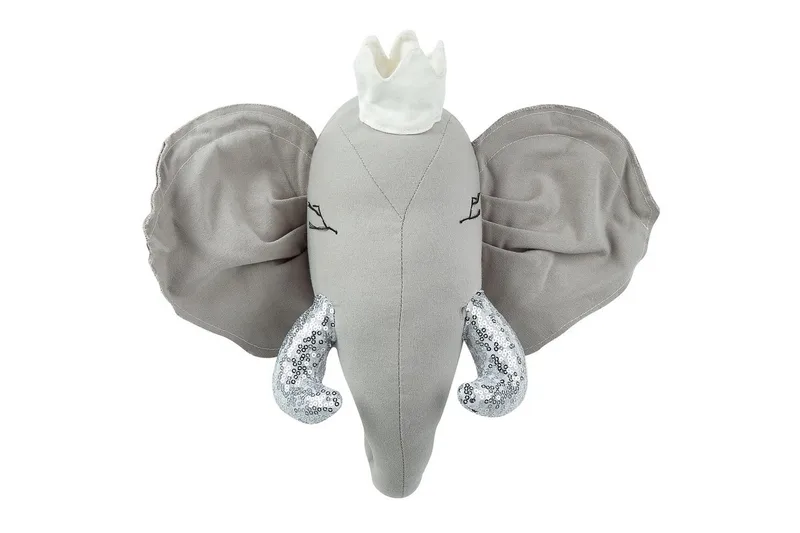 Väggdekorationer för barn Beliani Tantor Grey||Silver||White, undefined
