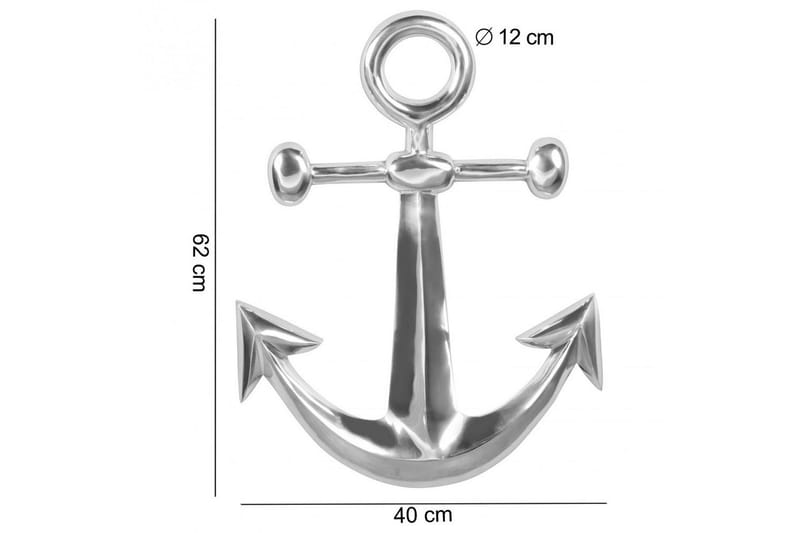 Vægdekoration Wohnling Anker Maritim Håndpoleret Aluminium Støbt Moderne - Boligtilbehør - Dekoration