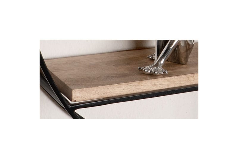 Vægreol Wohnling Rund Massivt Træ Metal Stel Væghængt Industriel - Opbevaring - Hylder & Reoler - Væghylde & vægreol