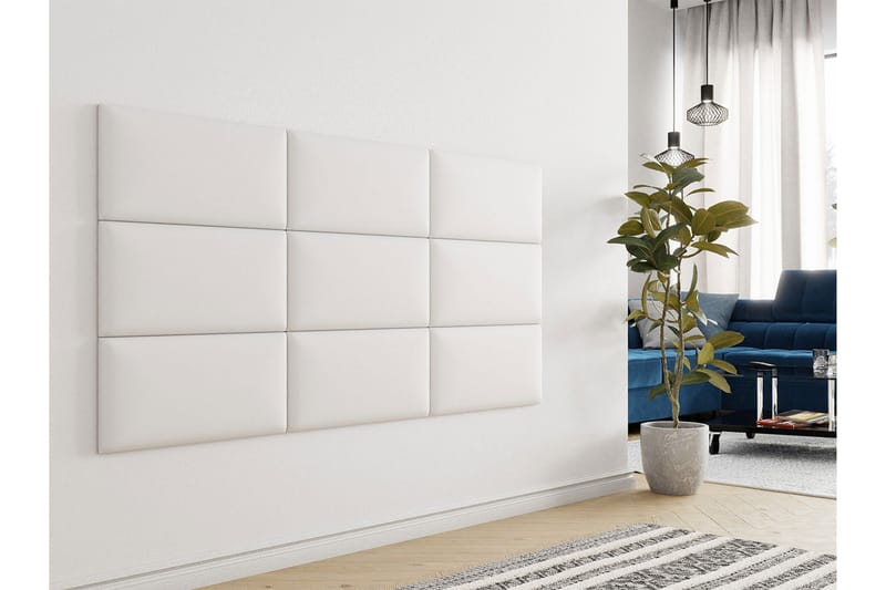 Lornel polstret vægpanel 60x30 cm - Hvid - Boligtilbehør - Vægdekoration