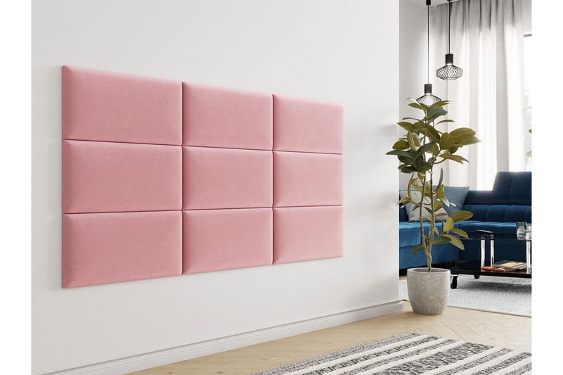 Lornel polstret vægpanel 60x30 cm - Lyserød - Boligtilbehør - Vægdekoration