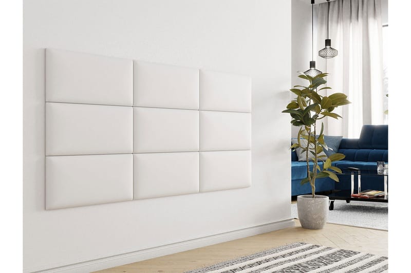 Lornel polstret vægpanel 60x30 cm - Hvid - Boligtilbehør - Vægdekoration