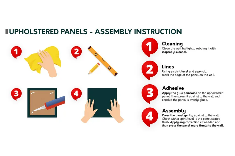 Lornel polstret vægpanel 40x30 cm - Grå - Boligtilbehør - Vægdekoration