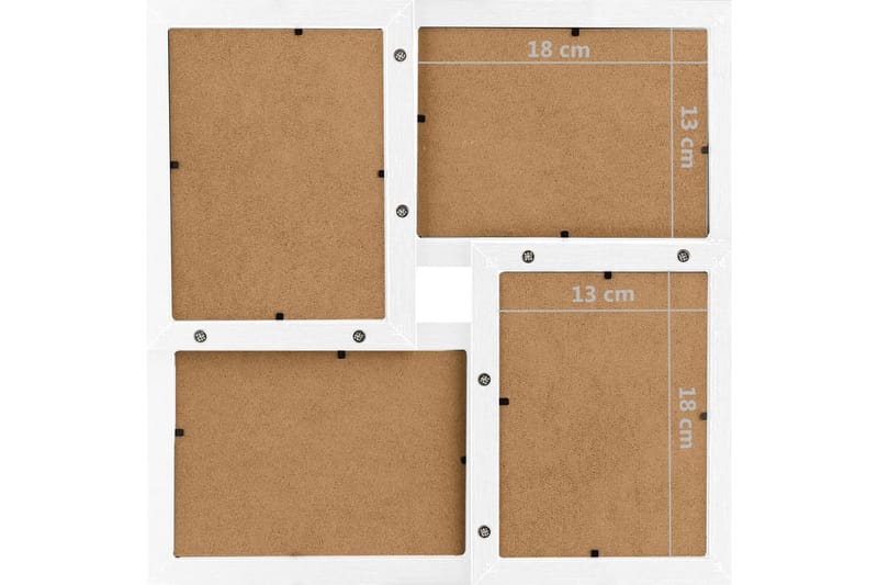 billedramme til 24x(13x18 cm) billeder MDF hvid - Hvid - Boligtilbehør - Vægdekoration - Rammer
